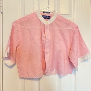 Crop top button up